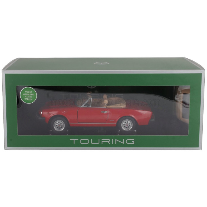TOURING MODELCARS FIAT 124 PININFARINA SPIDER EUROPA CABRIOLET SOFT-TOP 1982 - RED 1/18