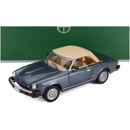 TOURING MODELCARS FIAT 124 PININFARINA SPIDER EUROPA CABRIOLET SOFT-TOP 1982 - BLUE MET 1/18