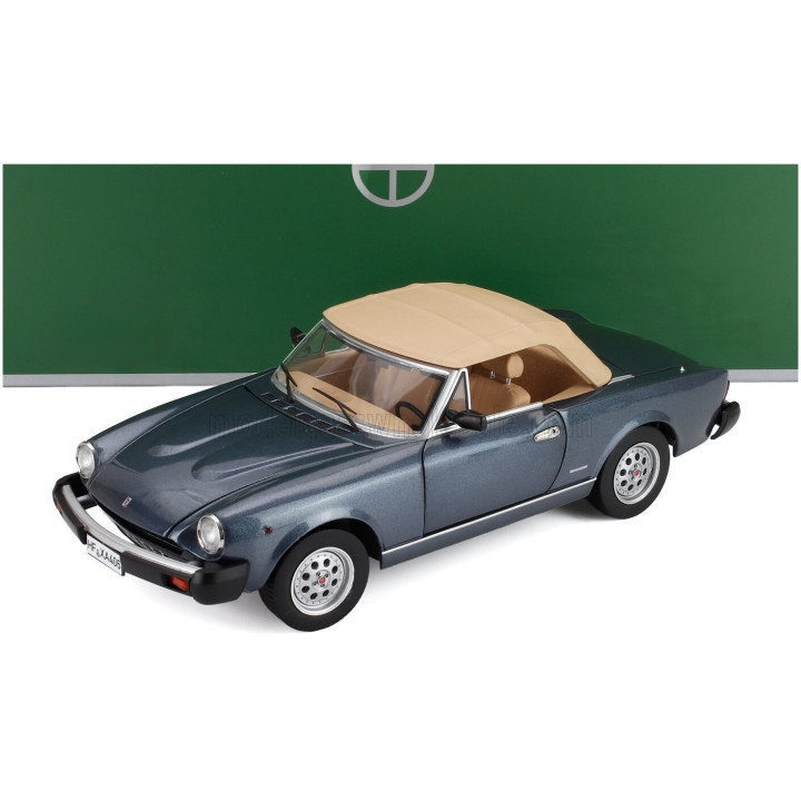 TOURING MODELCARS FIAT 124 PININFARINA SPIDER EUROPA CABRIOLET SOFT-TOP 1982 - BLUE MET 1/18