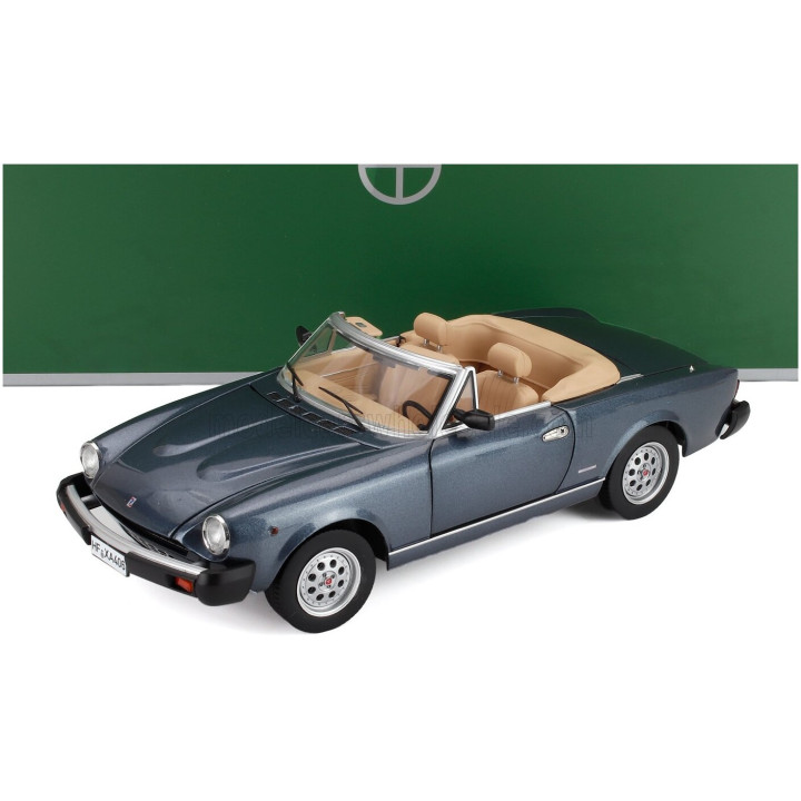 TOURING MODELCARS FIAT 124 PININFARINA SPIDER EUROPA CABRIOLET SOFT-TOP 1982 - BLUE MET 1/18