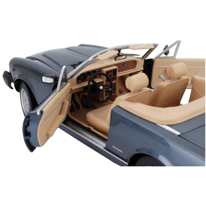 TOURING MODELCARS FIAT 124 PININFARINA SPIDER EUROPA CABRIOLET SOFT-TOP 1982 - BLUE MET 1/18