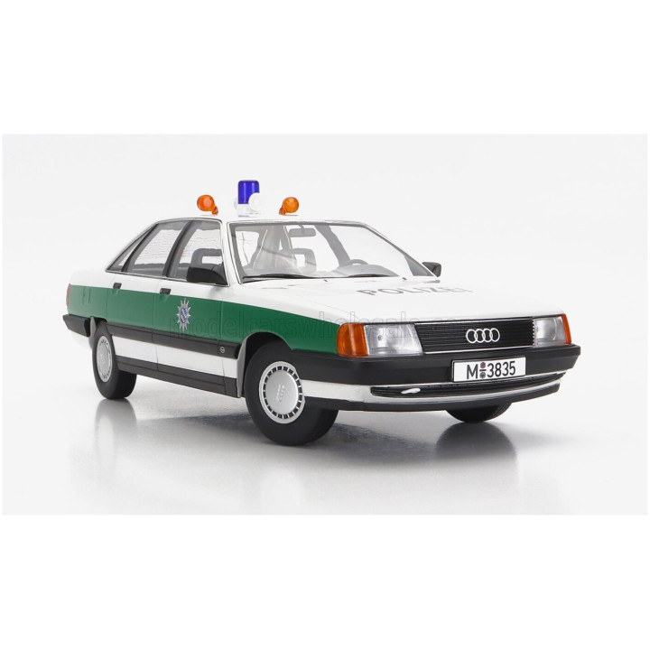 TRIPLE9 AUDI 100 (C3) POLIZEI 1989 - WHITE GREEN 1/18