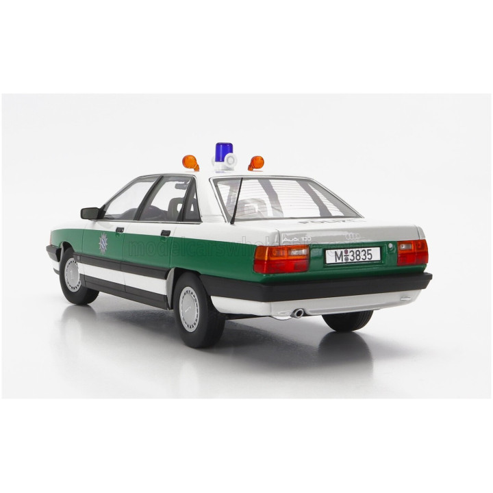 TRIPLE9 AUDI 100 (C3) POLIZEI 1989 - WHITE GREEN 1/18