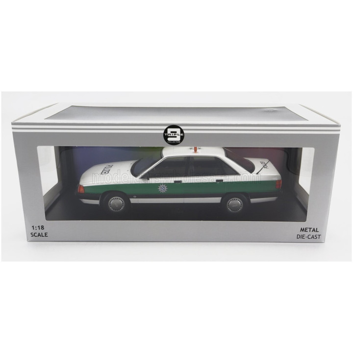 TRIPLE9 AUDI 100 (C3) POLIZEI 1989 - WHITE GREEN 1/18