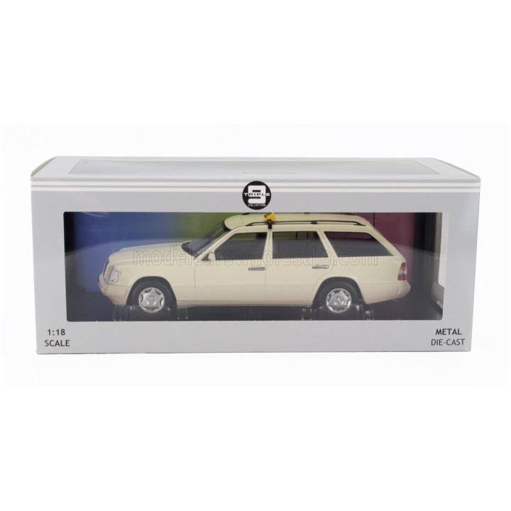 TRIPLE9 MERCEDES BENZ E-CLASS (S124) T-MODEL SW STATION WAGON GERMAN TAXI 1995 - IVORY 1/18