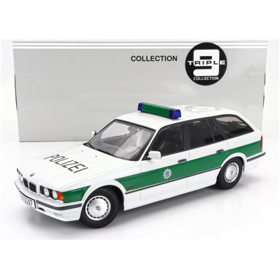 TRIPLE9 BMW 5-SERIES TOURING (E34) SW STATION WAGON POLIZEI 1996 - WHITE GREEN 1/18
