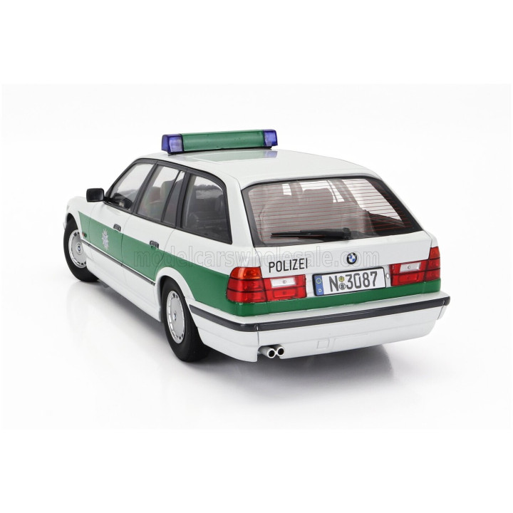 TRIPLE9 BMW 5-SERIES TOURING (E34) SW STATION WAGON POLIZEI 1996 - WHITE GREEN 1/18
