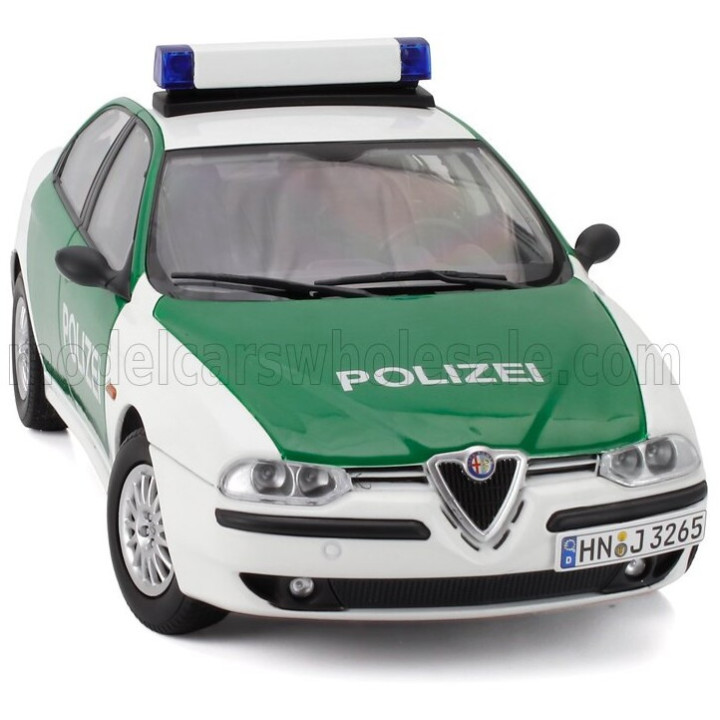 TRIPLE9 ALFA ROMEO 156 POLIZEI 1998 - WHITE GREEN 1/18