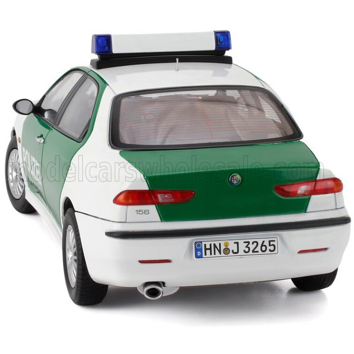 TRIPLE9 ALFA ROMEO 156 POLIZEI 1998 - WHITE GREEN 1/18