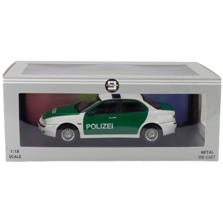 TRIPLE9 ALFA ROMEO 156 POLIZEI 1998 - WHITE GREEN 1/18