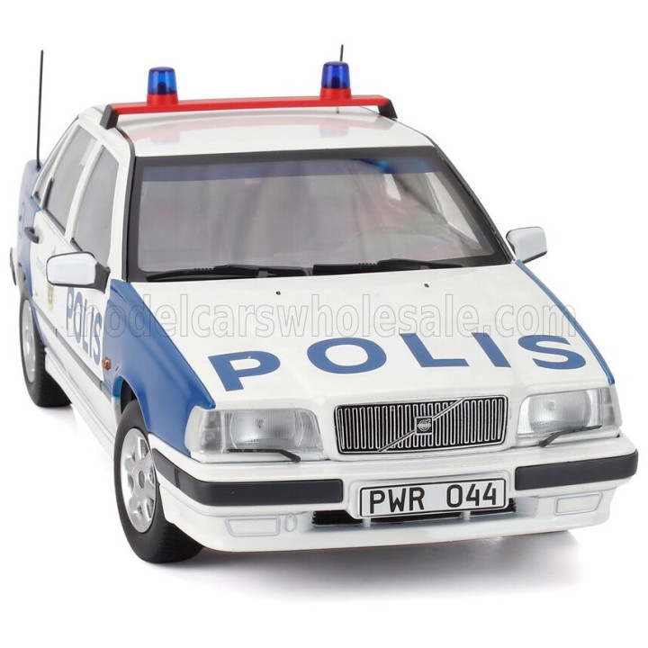 TRIPLE9 VOLVO 850 POLITIE 1993 - WHITE BLUE RED 1/18