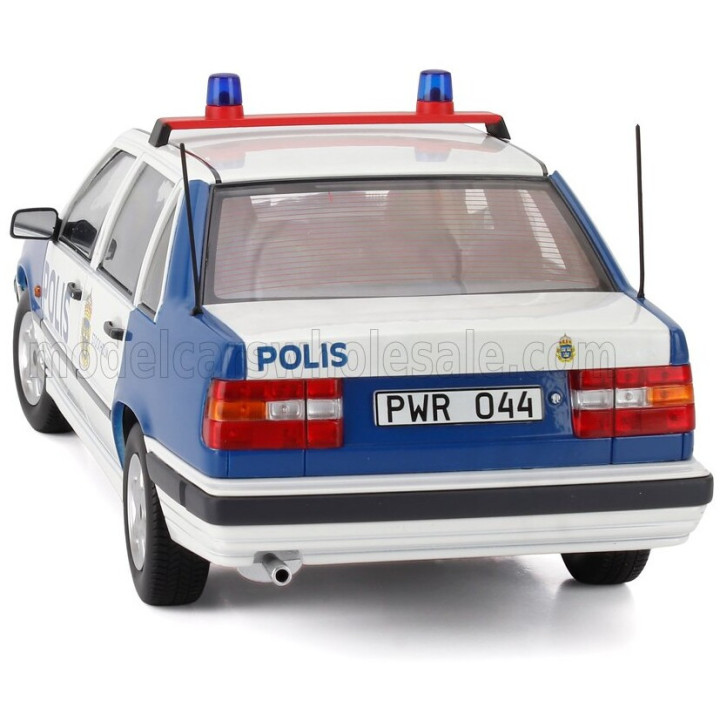 TRIPLE9 VOLVO 850 POLITIE 1993 - WHITE BLUE RED 1/18