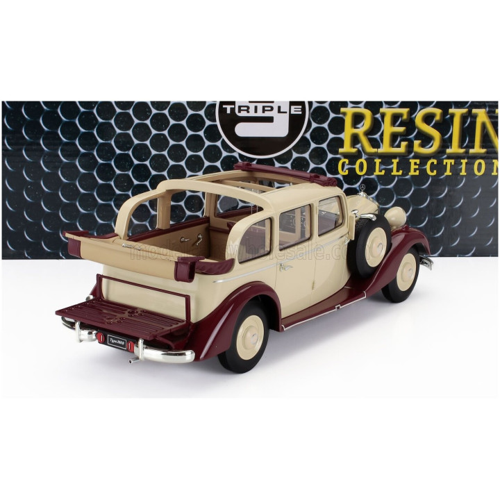 TRIPLE9 MERCEDES BENZ 260D PULLMAN LANDAULET SEMICONVERTIBLE OPEN 1936 - BEIGE RED 1/18