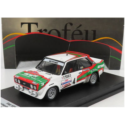 TROFEU FIAT 131 ABARTH N 4 RALLY ISOLA D'ELBA ITALY 1981 B.BEGUIN - J.J.LENNE - WHITE RED GREEN 1/43