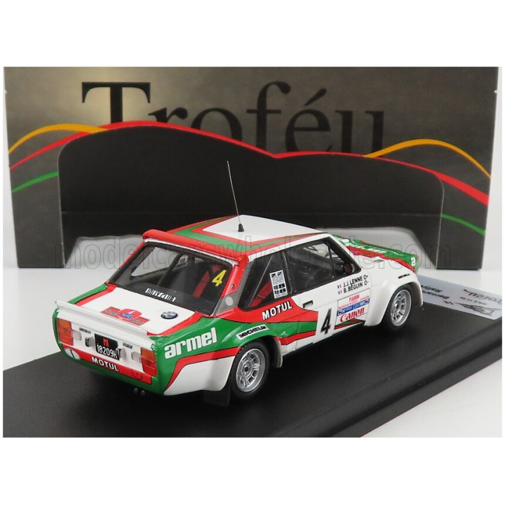 TROFEU FIAT 131 ABARTH N 4 RALLY ISOLA D'ELBA ITALY 1981 B.BEGUIN - J.J.LENNE - WHITE RED GREEN 1/43