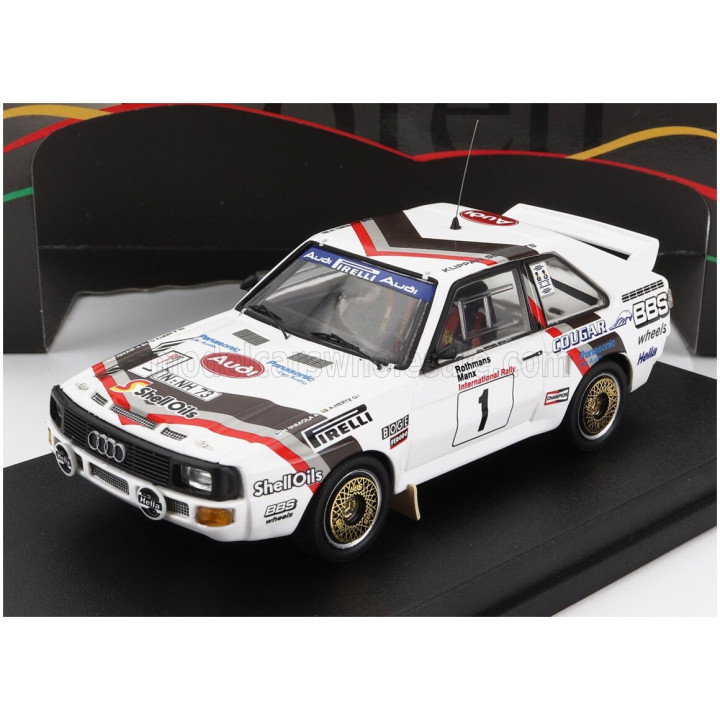 TROFEU AUDI QUATTRO SPORT N 1 RALLY MANX 1984 H.MIKKOLA - A.HERTZ - WHITE 1/43