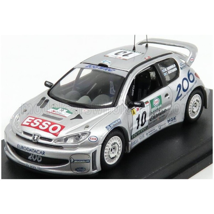 TROFEU PEUGEOT 206 WRC N 10 2nd RALLY PORTUGAL 2000 M.GRONHOLM - T.RAUTIAINEN - SILVER 1/43