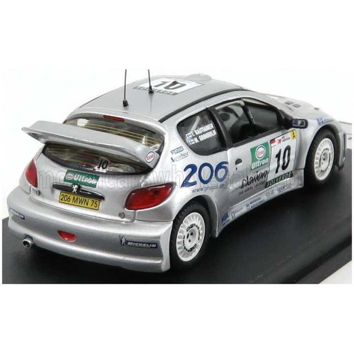 TROFEU PEUGEOT 206 WRC N 10 2nd RALLY PORTUGAL 2000 M.GRONHOLM - T.RAUTIAINEN - SILVER 1/43