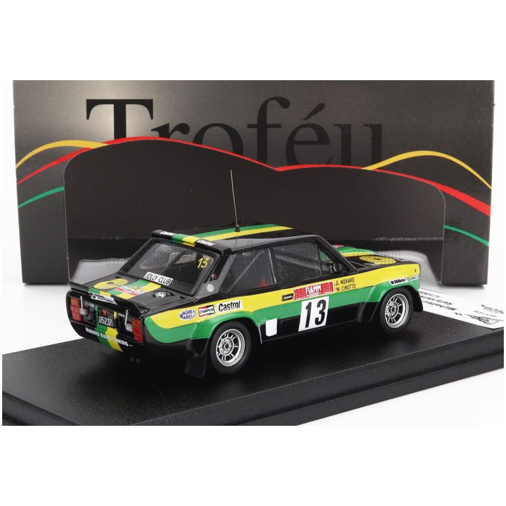 TROFEU FIAT 131 ABARTH (night version) N 13 RALLY VALLE D'AOSTA 1980 M.CINOTTO - G.NOVARO - BLACK YELLOW GREEN 1/43