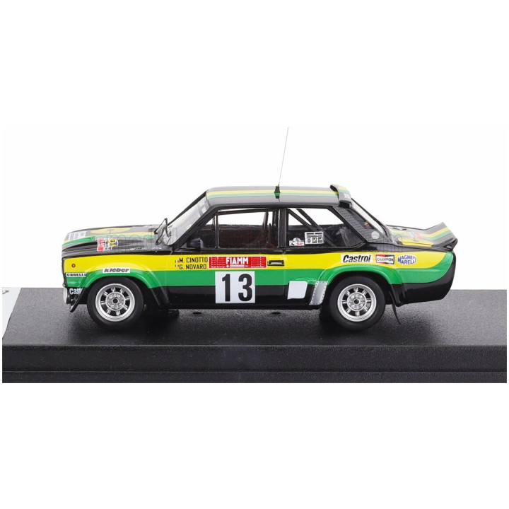 TROFEU FIAT 131 ABARTH (night version) N 13 RALLY VALLE D'AOSTA 1980 M.CINOTTO - G.NOVARO - BLACK YELLOW GREEN 1/43
