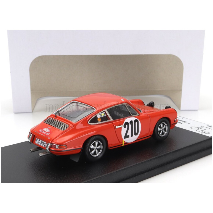 TROFEU PORSCHE 911T COUPE (night version) N 210 WINNER RALLY MONTECARLO 1968 VIC ELFORD - DAVID STONE - ORANGE 1/43