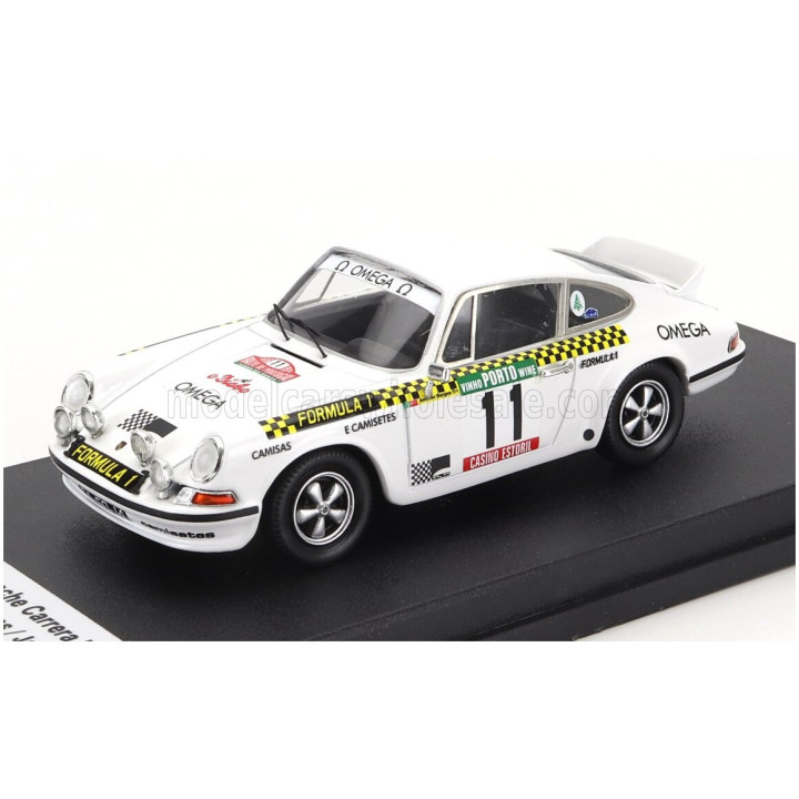 TROFEU PORSCHE 911 CARRERA RS (night version) N 11 RALLY PORTUGAL 1976 ANTONIO BORGES - JOAO ANJOS - WHITE 1/43