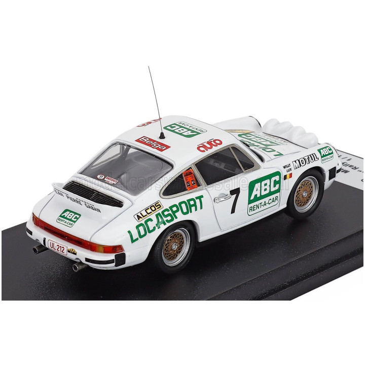 TROFEU PORSCHE 911 SC COUPE N 7 WINNER RALLY CONDROZ 1981 MARC DUEZ - WILLY LUX - WHITE GREEN 1/43