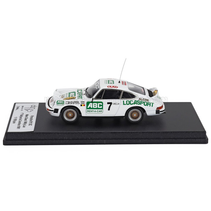 TROFEU PORSCHE 911 SC COUPE N 7 WINNER RALLY CONDROZ 1981 MARC DUEZ - WILLY LUX - WHITE GREEN 1/43