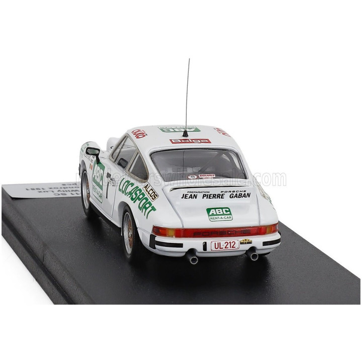 TROFEU PORSCHE 911 SC COUPE N 7 WINNER RALLY CONDROZ 1981 MARC DUEZ - WILLY LUX - WHITE GREEN 1/43