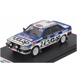 TROFEU AUDI 80 QUATTRO (night version) N 24 RALLY PORTUGAL 1984 MANUEL MELLO BREYNER - MIGUEL VILLAR - WHITE BLUE 1/43