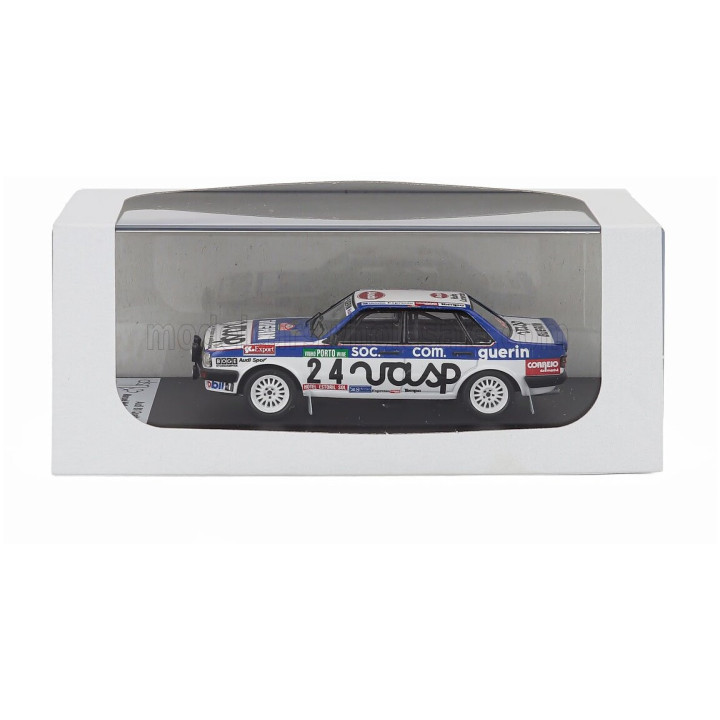 TROFEU AUDI 80 QUATTRO (night version) N 24 RALLY PORTUGAL 1984 MANUEL MELLO BREYNER - MIGUEL VILLAR - WHITE BLUE 1/43