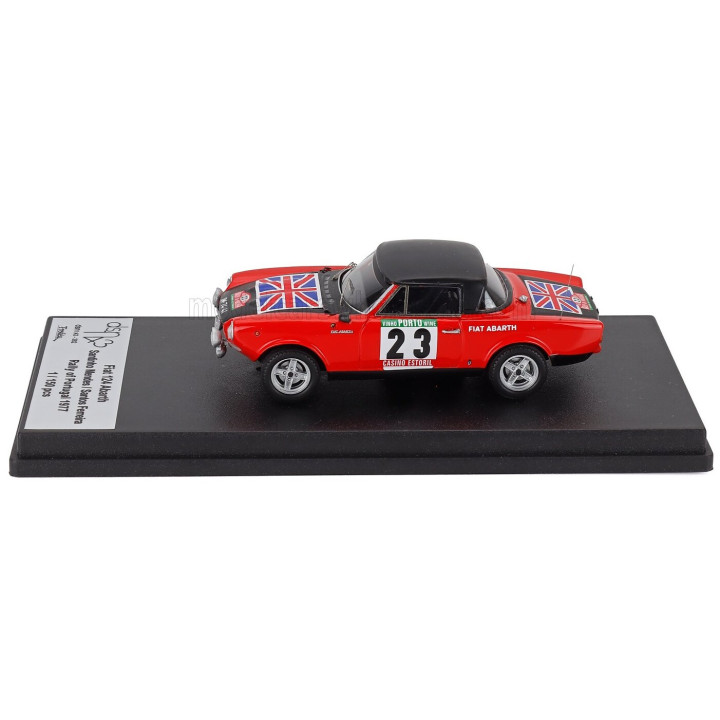 TROFEU FIAT 124 SPORT SPIDER 1600 (night version) N 23 RALLY PORTUGAL 1977 SANTINHO MENDES - SANTOS FERREIRA - RED BLACK 1/43