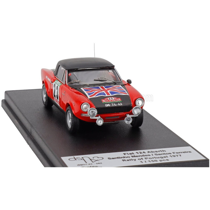 TROFEU FIAT 124 SPORT SPIDER 1600 (night version) N 23 RALLY PORTUGAL 1977 SANTINHO MENDES - SANTOS FERREIRA - RED BLACK 1/43