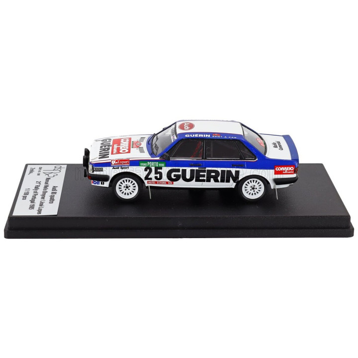 TROFEU AUDI 80 QUATTRO (night version) N 25 RALLY PORTUGAL 1985 MANUEL MELLO BREYNER - JOSE LOPES - WHITE BLUE 1/43