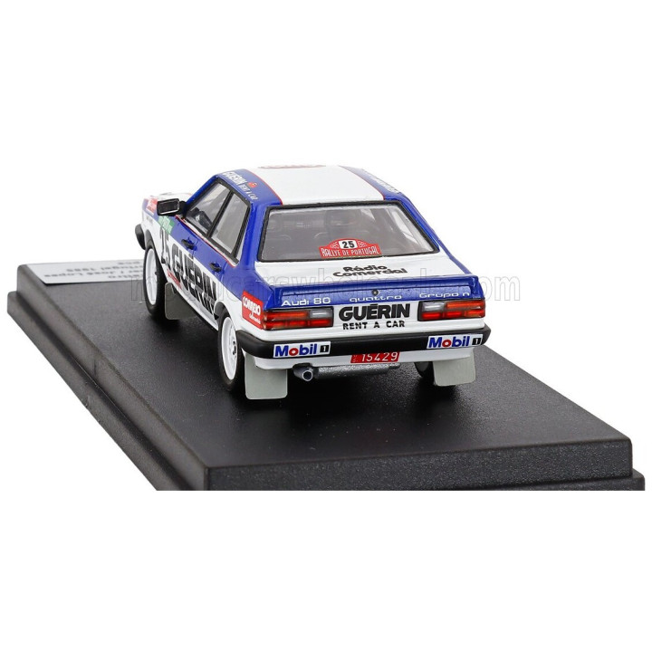 TROFEU AUDI 80 QUATTRO (night version) N 25 RALLY PORTUGAL 1985 MANUEL MELLO BREYNER - JOSE LOPES - WHITE BLUE 1/43