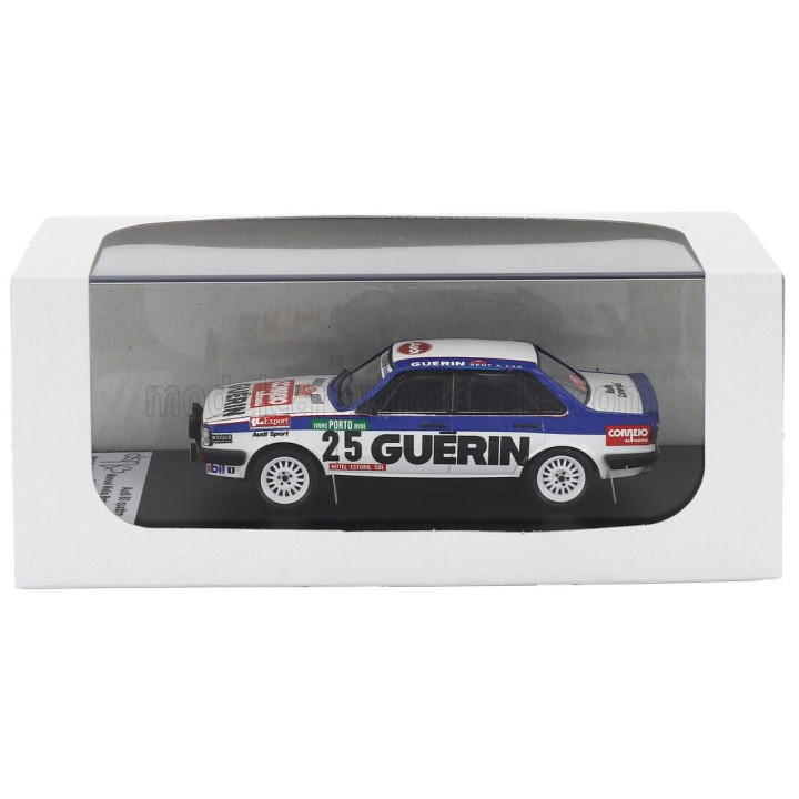 TROFEU AUDI 80 QUATTRO (night version) N 25 RALLY PORTUGAL 1985 MANUEL MELLO BREYNER - JOSE LOPES - WHITE BLUE 1/43