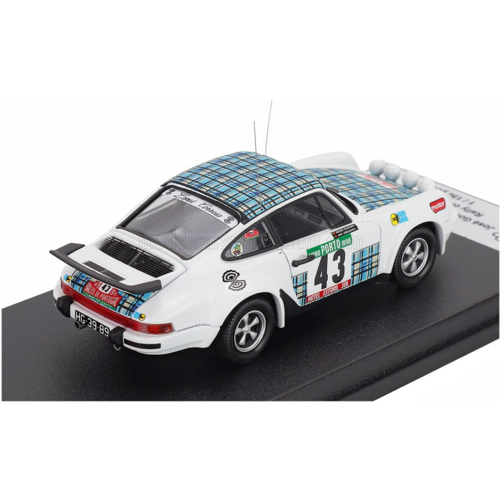 TROFEU PORSCHE 911 SC (night version) N 43 RALLY OF PORTUGAL 1979 JOSE GONCALVES - MIGUEL OLIVEIRA - WHITE BLUE 1/43