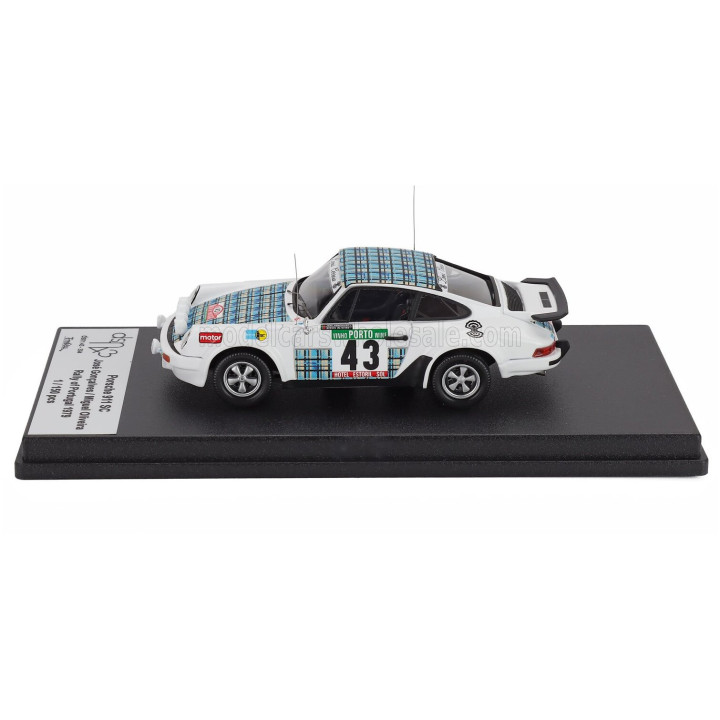 TROFEU PORSCHE 911 SC (night version) N 43 RALLY OF PORTUGAL 1979 JOSE GONCALVES - MIGUEL OLIVEIRA - WHITE BLUE 1/43