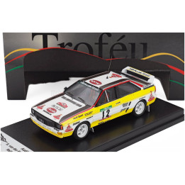 TROFEU AUDI QUATTRO A2 N 12 RALLY OF PORTUGAL 1984 SAREL VAN DER MERWE - FRANZ BOSHOFF - WHITE YELLOW 1/43