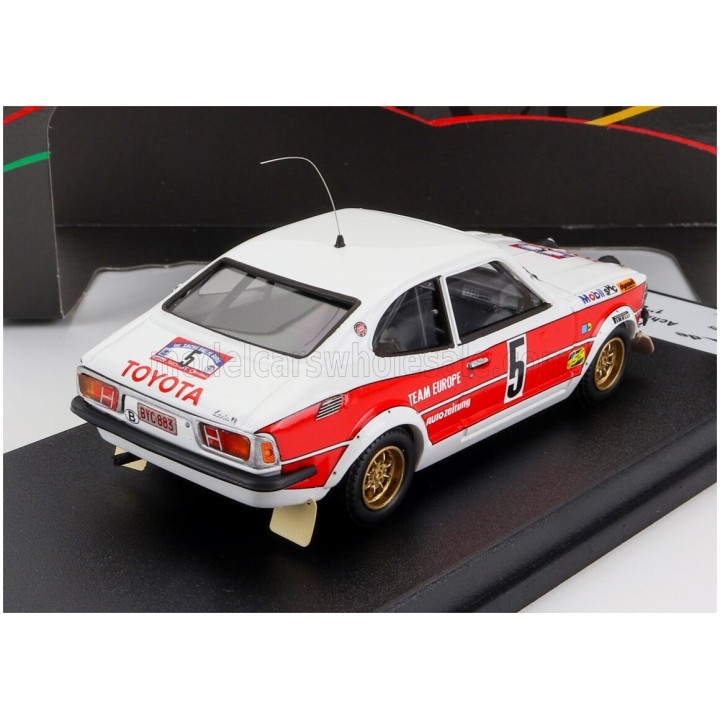 TROFEU TOYOTA COROLLA LEVIN (night version) N 5 WINNER RALLY BALTIC 1977 A.WARMBOLD - J.TODT - WHITE RED 1/43