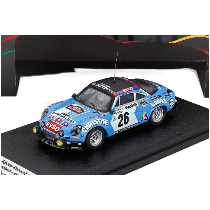 TROFEU RENAULT ALPINE A110 (night version) N 26 RALLY MONTECARLO 1976 MICHEL ALIBELLI - ANTOINE PISTRE - LIGHT BLUE 1/43