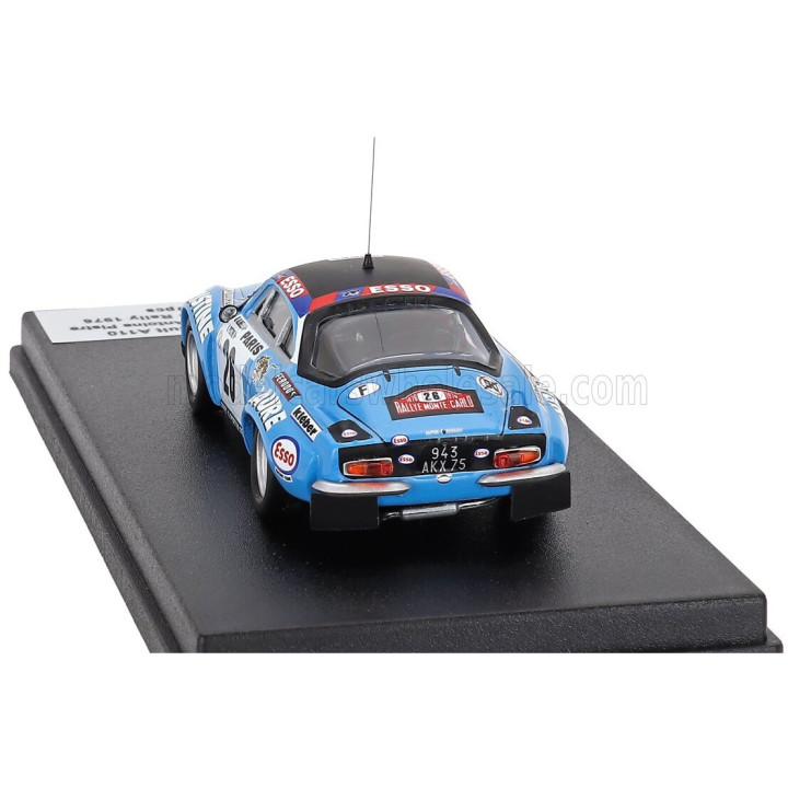 TROFEU RENAULT ALPINE A110 (night version) N 26 RALLY MONTECARLO 1976 MICHEL ALIBELLI - ANTOINE PISTRE - LIGHT BLUE 1/43