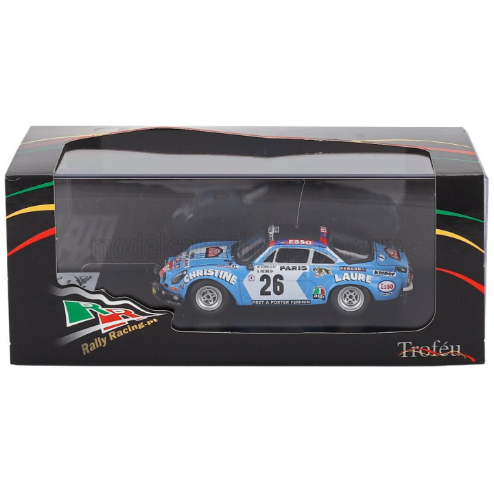 TROFEU RENAULT ALPINE A110 (night version) N 26 RALLY MONTECARLO 1976 MICHEL ALIBELLI - ANTOINE PISTRE - LIGHT BLUE 1/43