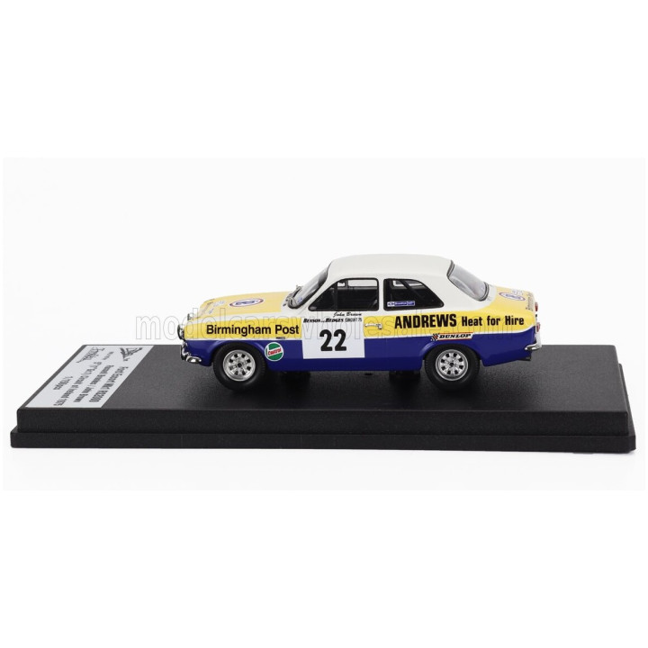 TROFEU FORD ENGLAND ESCORT MKI RS2000 (night version) N 22 RALLY CIRCUIT OF IRELAND 1975 RUSSELL BROOKES - JOHN BROWN - YELLOW