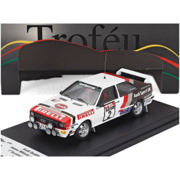 TROFEU AUDI QUATTRO (night version) N 2 WINNER RALLY SCOTTISH 1982 HANNU MIKKOLA - ARNE HERTZ - WHITE RED 1/43