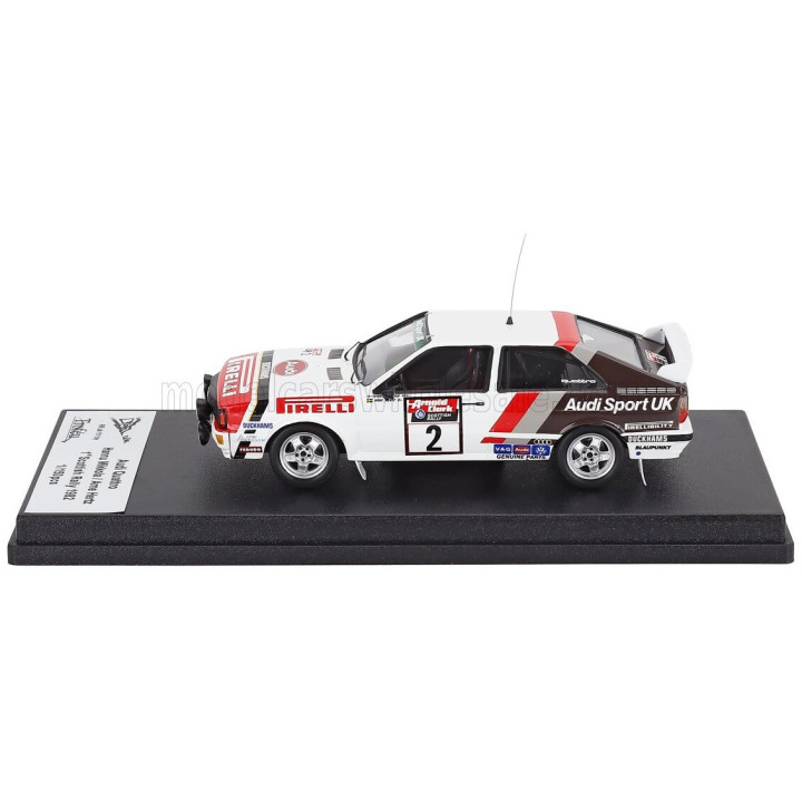 TROFEU AUDI QUATTRO (night version) N 2 WINNER RALLY SCOTTISH 1982 HANNU MIKKOLA - ARNE HERTZ - WHITE RED 1/43
