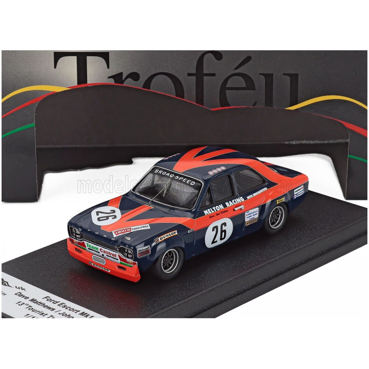 TROFEU FORD ENGLAND ESCORT MKI N 26 RALLY TOURIST TROPHY 1972 DAVE MATTHEWS - JOHN FITZPATRICK - BLUE ORANGE 1/43