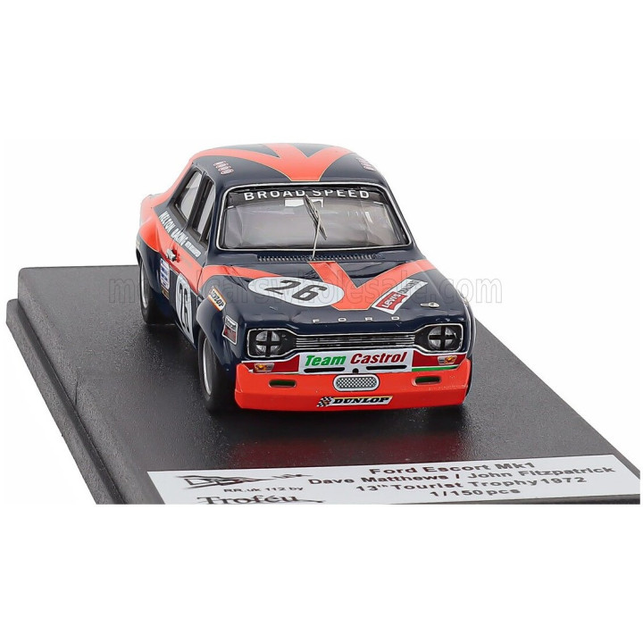 TROFEU FORD ENGLAND ESCORT MKI N 26 RALLY TOURIST TROPHY 1972 DAVE MATTHEWS - JOHN FITZPATRICK - BLUE ORANGE 1/43
