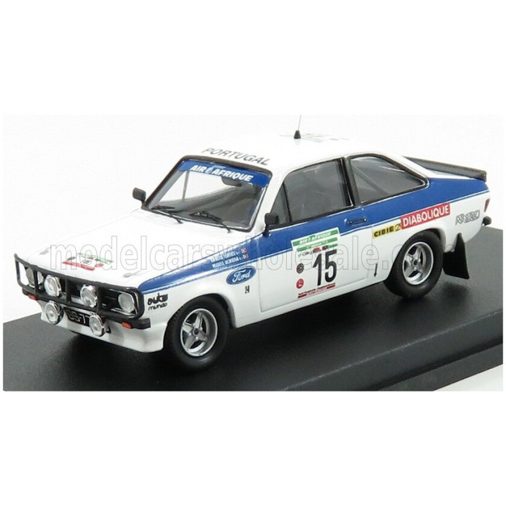 TROFEU FORD ENGLAND ESCORT MKII RS2000 N 15 RALLY BANDAMA 1979 C.TORRES - M.OLIVEIRA - WHITE BLUE 1/43