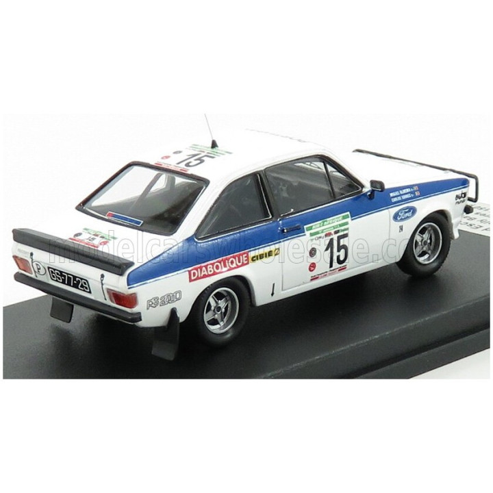 TROFEU FORD ENGLAND ESCORT MKII RS2000 N 15 RALLY BANDAMA 1979 C.TORRES - M.OLIVEIRA - WHITE BLUE 1/43